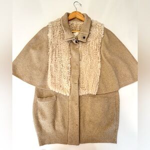 Phillip Lim 3.1 Beige\Cream Cashmere Fur Capelet Sweater‎ Small